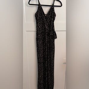 Kaileigh Black and White Wide Leg Jumpsuit